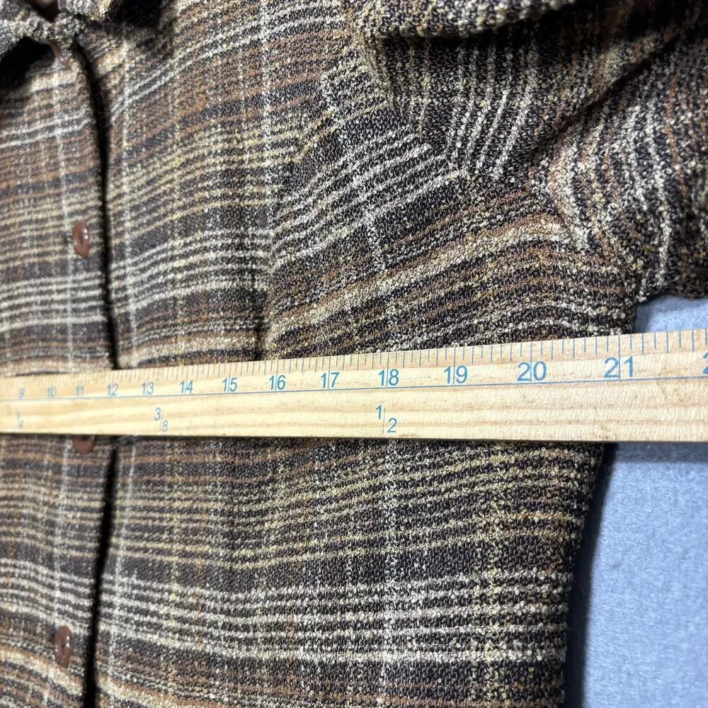 Sag Harbor Brown Plaid Jacket 12 Petite Button Retro Classic Academia Neutrals‎